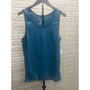 No Boundaries Mens Ribbed Tank Top Teal Blue Cotton Blend Size M 38-40 NB2610015